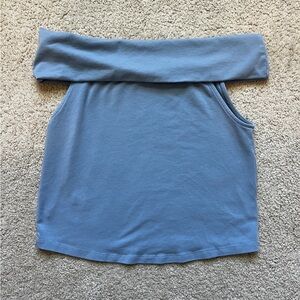 Aerie Blue Off Shoulder Short Sleeve Top Women’s Size Small